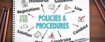Image of written words, policy and procedures