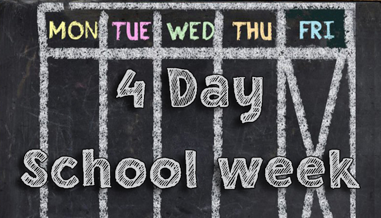 4 Day School Week written on chalk board