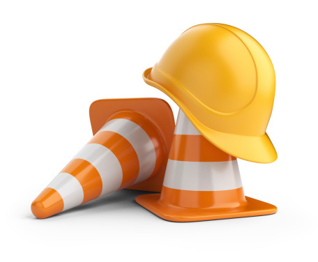 cones and hard hat